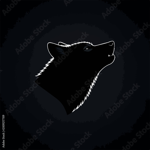 Howling Wolf Silhouette for Nature Awareness, Wildlife Education, Animal Conservation, Environmental Advocacy, and Graphic Design Projects
