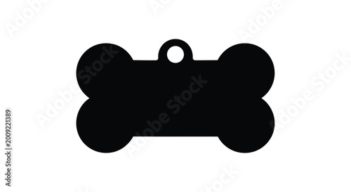 Dog tag shape in black silhouette high quality