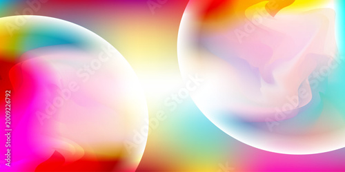Картината върху платно Vibrant abstract art with colorful orbs on multicolored background