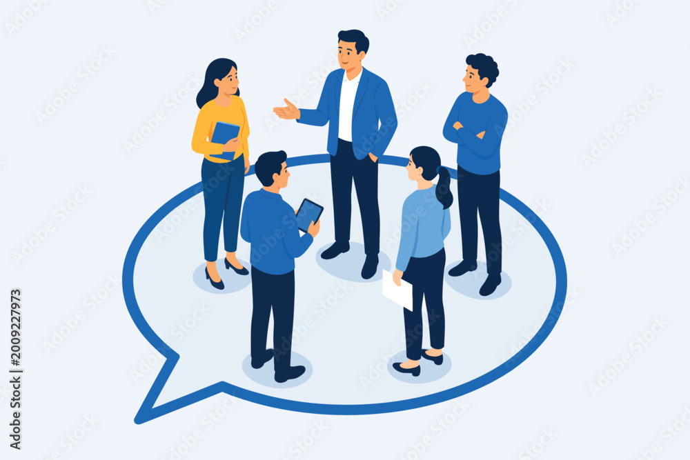Fototapeta premium Team Communication Discussion Collaboration Business Concept