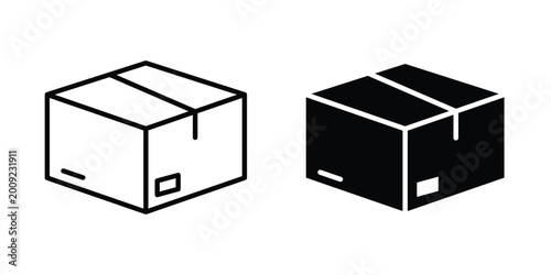 Fotografía Package icon vector illustration. Editable black icons. EPS 10