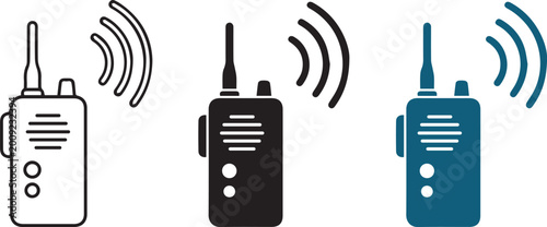 Photography Three walkie talkie icons in different color schemes Vector file