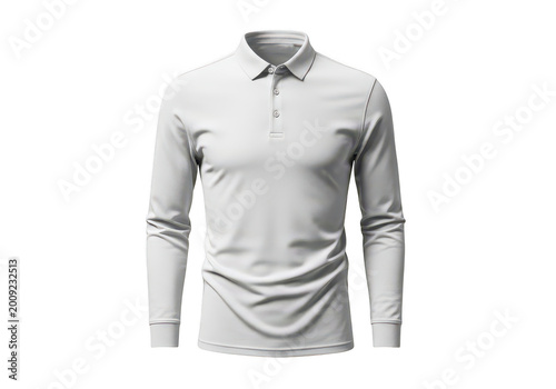 Men's long-sleeve quarter-zip grey crew-neck sweater isolated on transparent background