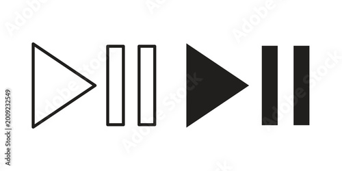 Obraz na płótnie Play pause icon vector illustration. Editable black icons. EPS 10