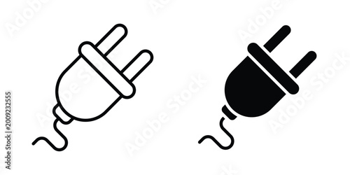 Canvastavla Plug icon vector illustration. Editable black icons. EPS 10
