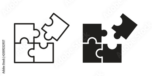 Quadro su tela Puzzle piece icon vector illustration
