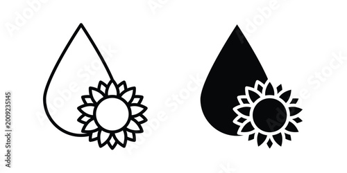 Foto Sunflower oil icon vector illustration