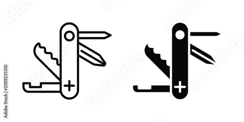 Bilde på lerret Swiss Knife icon vector illustration