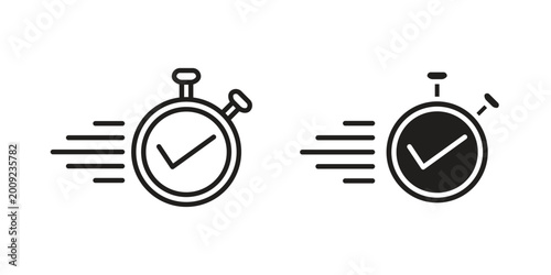 Fotografie Time fast icon vector illustration. Editable black icons. EPS 10