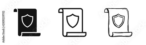 Free Download Privacy Policy and Data Protection Icon Set with Shield - GFXLoad