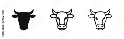 Foto Cow head icon set