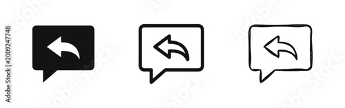 Free Download Message reply or back arrow icons in speech bubble for communication - GFXLoad