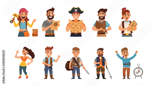 Foto Adventure Ensemble: A collection of intrepid explorers and adventurers ready for their next quest