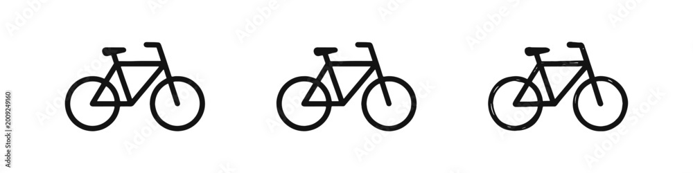 Fototapeta premium Bicycle Transportation and Fitness Cycling Icon Set