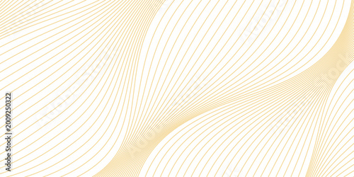 Abstract Golden Wave Pattern of Thin Curved Lines. Eps10