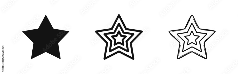 Fototapeta premium Star Rating Icon Set - Favorite, Quality, and Success Symbols