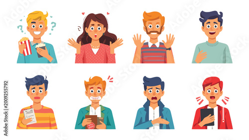 Tableau sur toile Human Emotions: An illustration presenting a diverse array of expressions and feelings