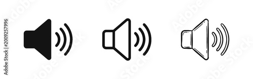 Fotografija Speaker volume icon set with sound waves