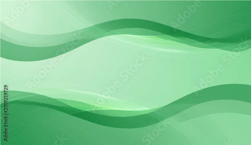 Slika na platnu Ethereal green waves gracefully undulate, creating a soothing and vibrant backdrop, offering a visual representation of serenity and fluidity