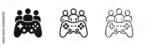 Foto Multiplayer Gaming and Esports Community Icon Set for Web and Apps