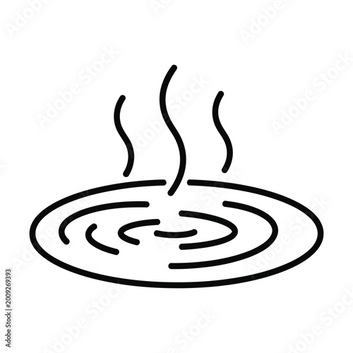 Fotografie Hot spring or spa water icon line art illustration representing relaxation and w
