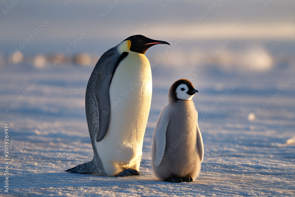 Obraz premium chick emperor penguin, AI generated