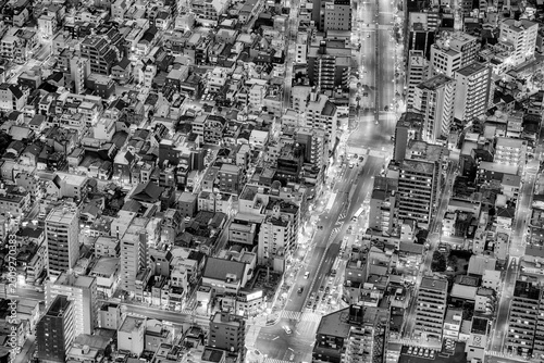 Tableau sur toile Breathtaking aerial view of Tokyo at night from a high vantage point, showcasing