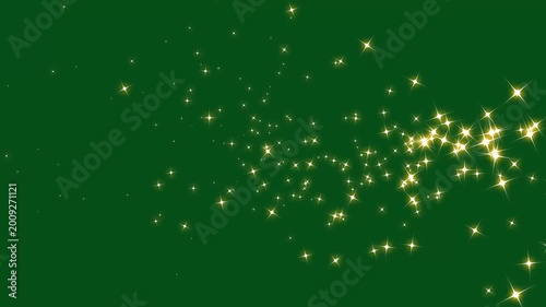 Glittering stars line glowing sparkle trail animation, shimmering starlight trails, twinkling magic dust on green background. luxury white glitter sparkles star trail, magic dust, pixie dust path