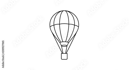 Photos Minimalist Hot Air Balloon Outline Icon, Simple Vector Illustration