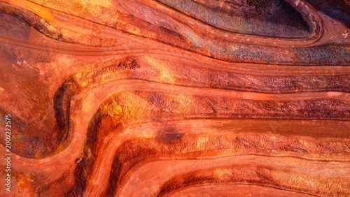 Tableau sur toile Aerial drone view of an iron ore mine HD