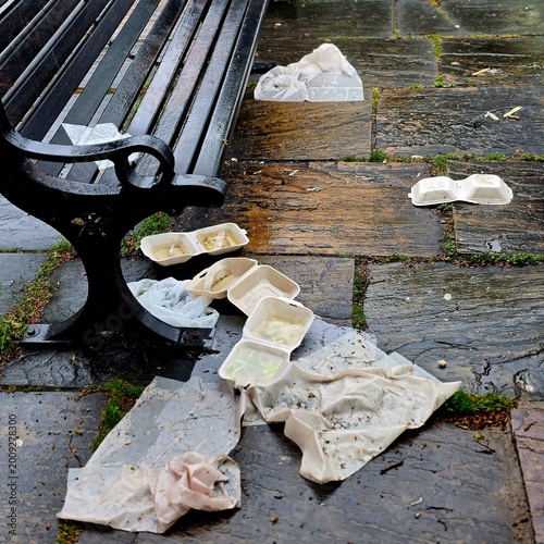 Keep Britain Tidy volunteer litter picking rubbish in UK park – environmental cleanup and community action