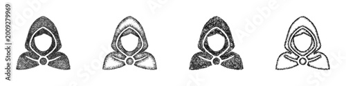 Fotografi Sketch quest giver icon design set