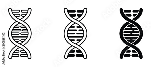 Foto DNA Helix Icons, Genetic Code Symbols, Molecular Structure Graphics, Biotechnolo