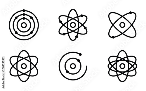 Tableau sur toile Atomic Structure Icons, Science Symbols, Nuclear Physics Elements, Chemistry Res