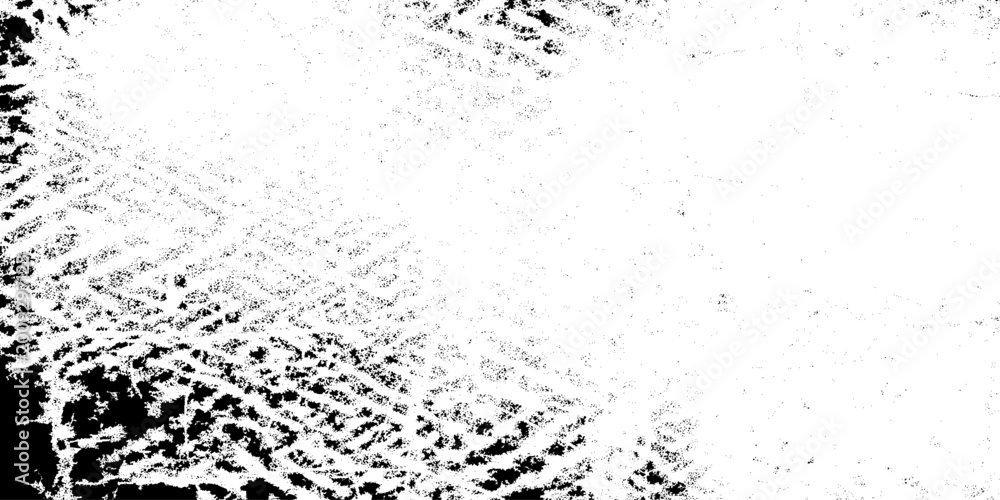 Obraz premium Distressed black and white grunge texture with grainy stipple effect and high contrast ink spatter details for vintage poster design, gritty overlay, and abstract artistic backgrounds.
