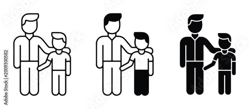 Family icons set on white background
