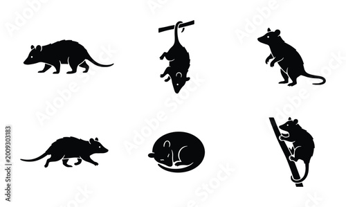 Tableau sur toile rodent vector icons set on white background