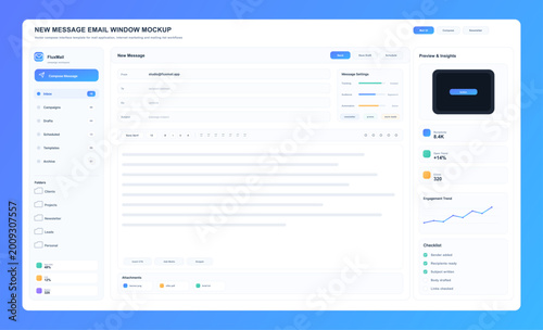 Bilde på lerret Title: Email Compose Window Mockup with Campaign Insights