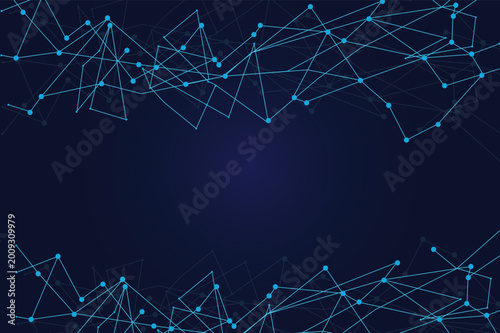 Abstract futuristic digital technology network connected with communication lines background