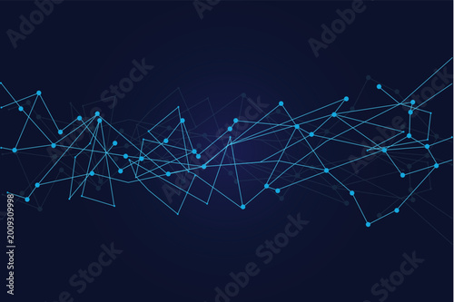 Abstract futuristic digital technology network connected with communication lines background