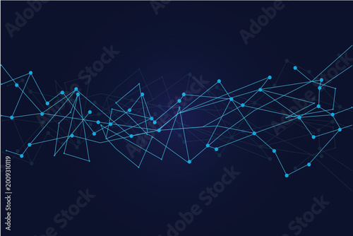 Abstract futuristic digital technology network connected with communication lines background