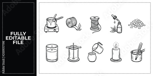 Fotografía Set of sewing textile craft and fashion design equipment icons frontal isolated