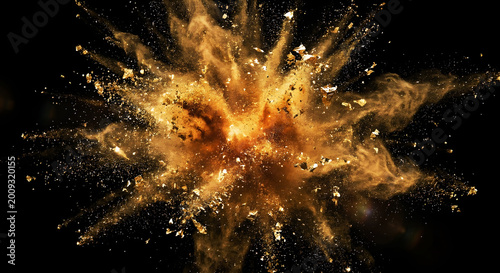 Dynamic Golden Powder Explosion