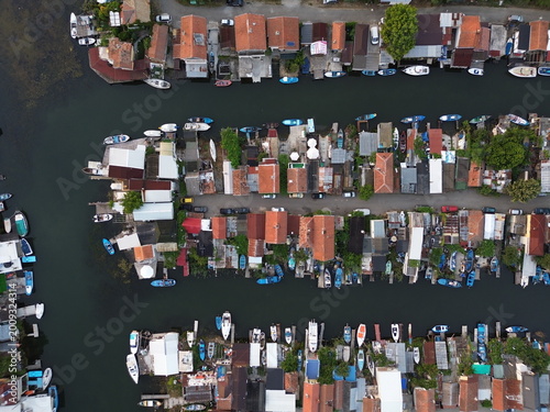 Fishing Village in Bulgaria shot from a drone in Aerial View