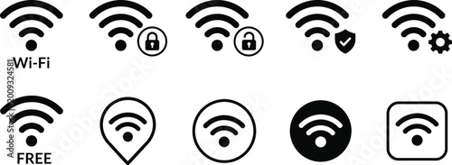 Tableau sur toile Wi-Fi signal antenna icon information (rounded corners, white background)