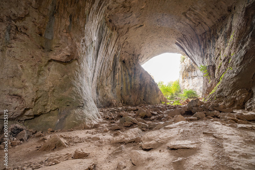Prohodna Cave, also known as God's  Eyes Cave, in the mountains of Bulgaria.