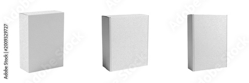 Tableau sur toile White Blank Hardcover Book or Catalog Mockup Perspective View Isolated on White