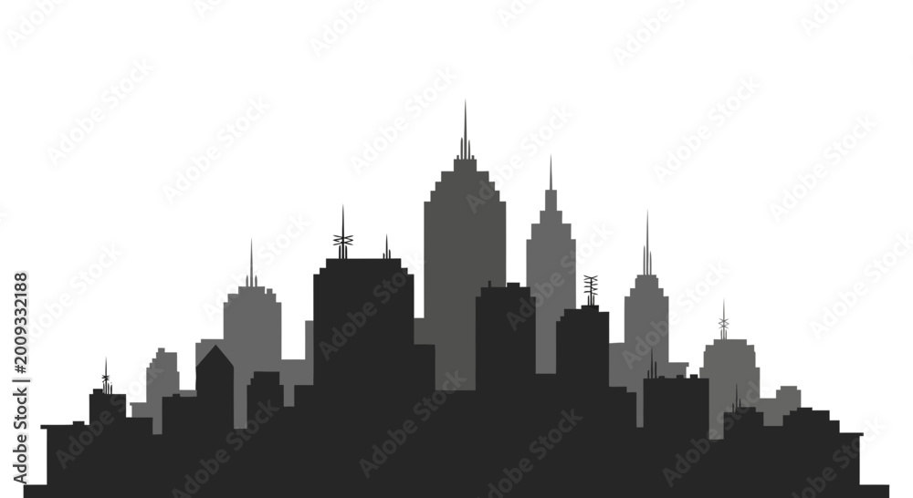 Obraz premium City Skyline Silhouette Urban Landscape 1.