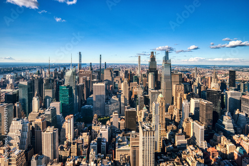 New York City Midtown Skyline Aerial View during a Sunny Day, New York