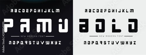 Bild auf Leinwand PAMU BOLDAbstract scifi modern alphabet fonts
